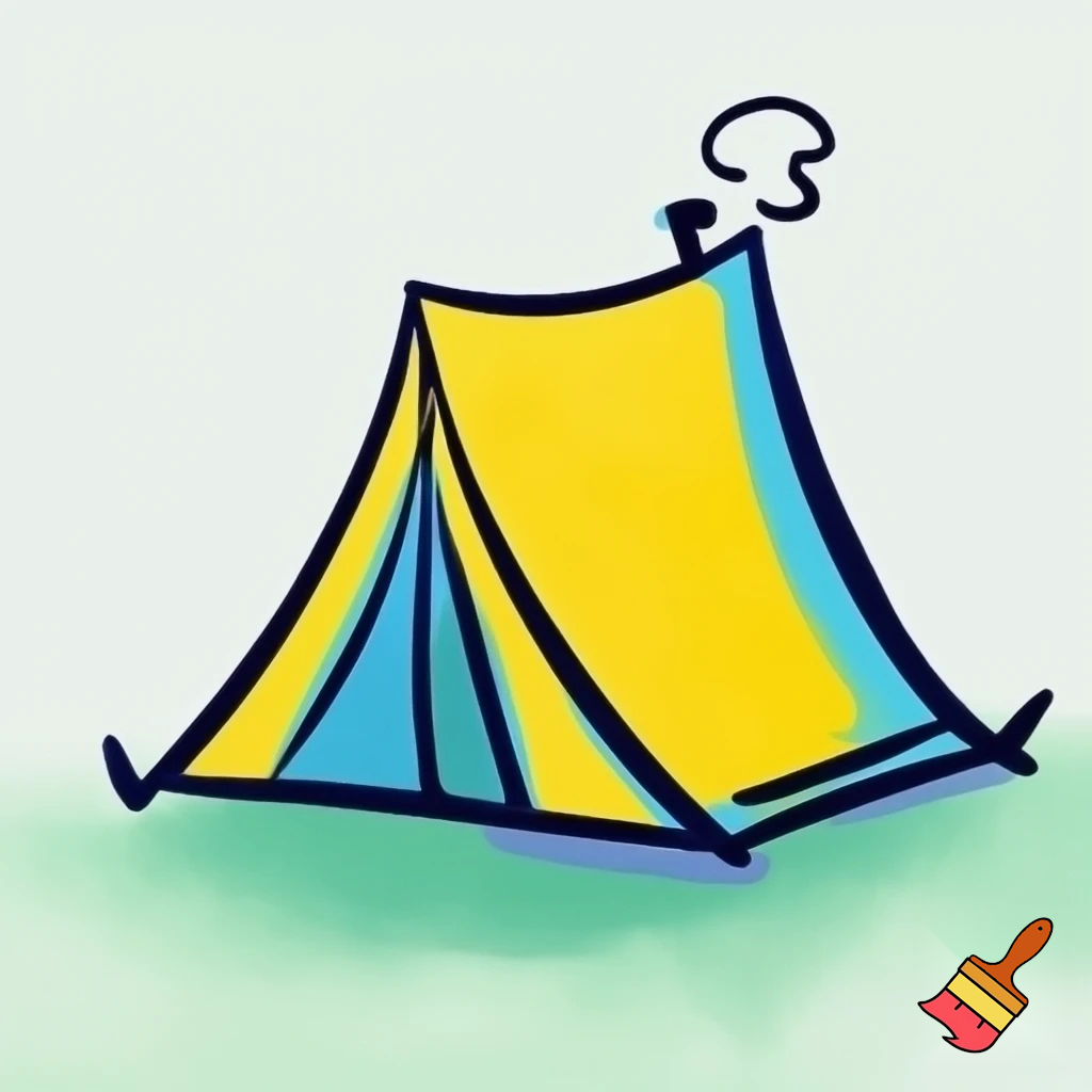 single icon of tent in cartoon style 