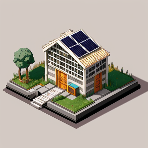 Ghibli style solar punk isometric buildings 