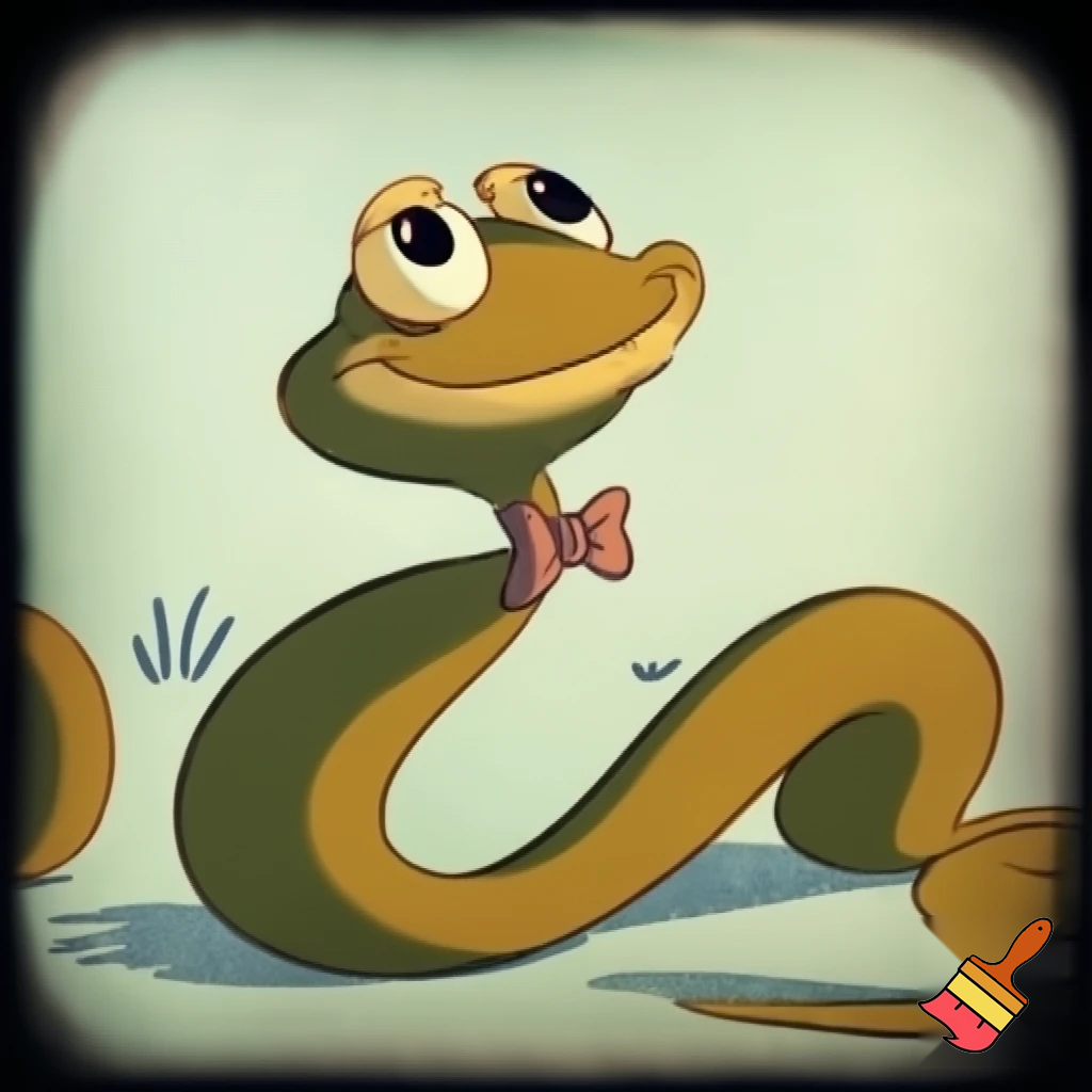 Lizard in the style of a classic 30s cartoon