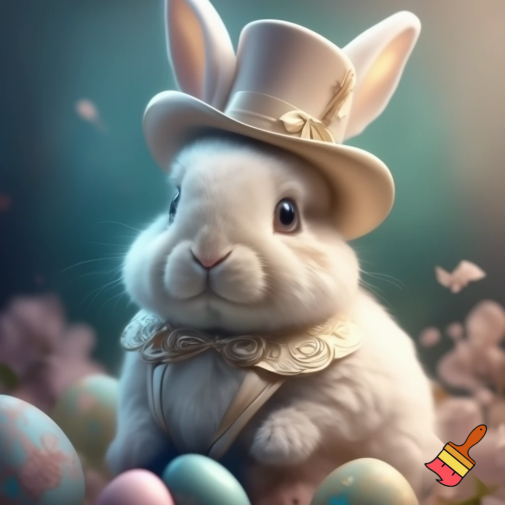 Easter bunny mascot costume top hat special Easter bunny, expensive and a delicate