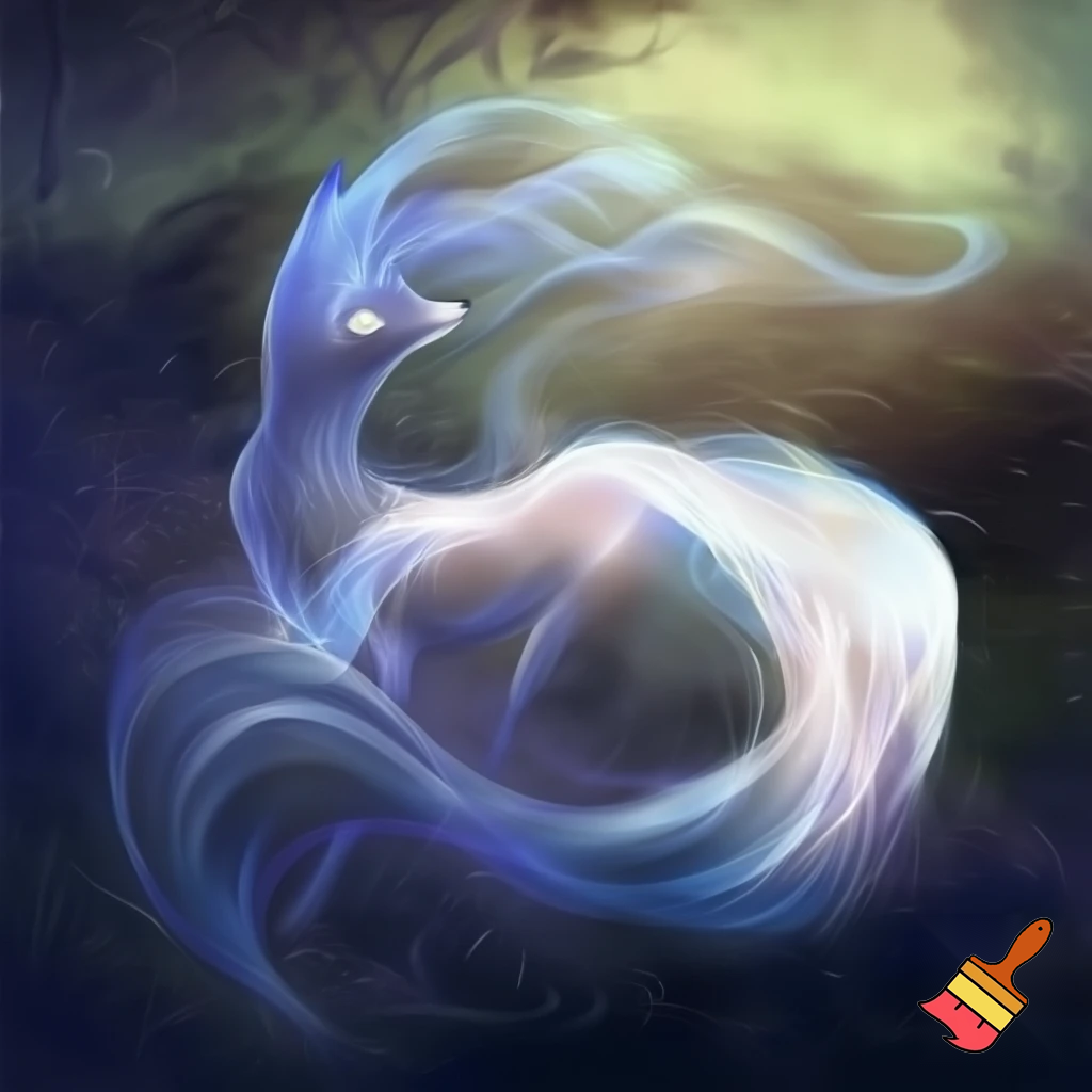 fantasy fox made out of air