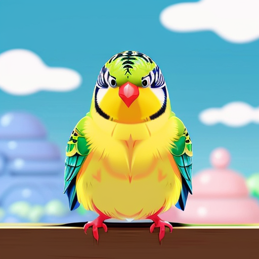 murray the budgie green with a yellow head