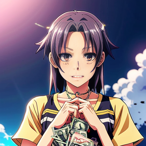 make a crying 12 year girl nerby her stands another 12 year girl with money in hands and 67 on top