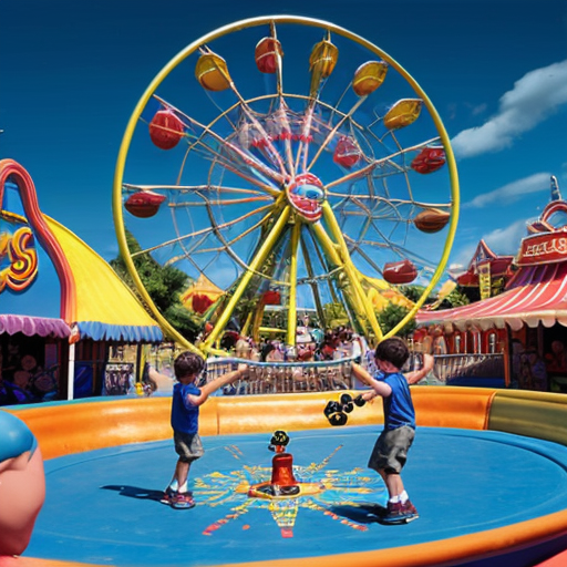 lunapark resmi yap cocuklar oyun oynasın

