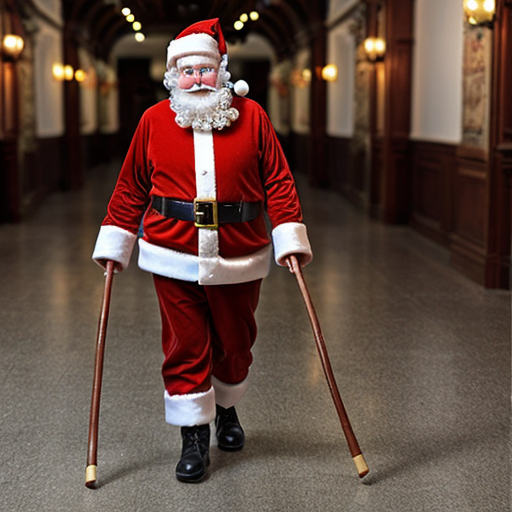 Santa Claus, Russia walking stick with a star real person