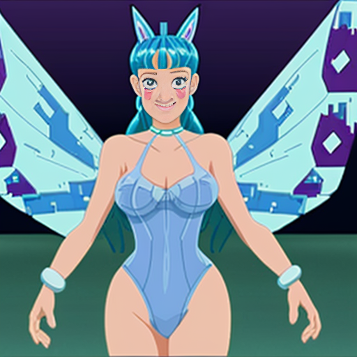 adult swim 2d of bloom from winx club nsfw but has pixel censored on her body
