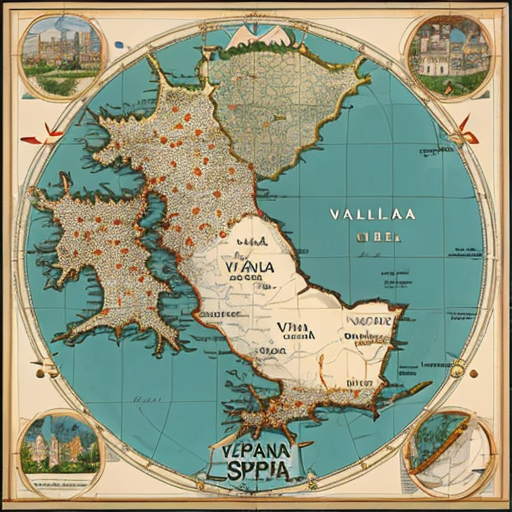 Красивая и четкая карта Испании. Валенсийское сообщество выделено кружком или звездочкой.)