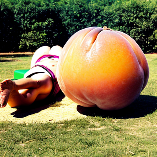 A giant peach rolling