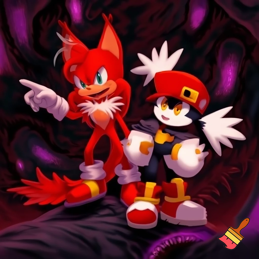 red sonic red tails monsterhunter red felyne cat and red klonoa