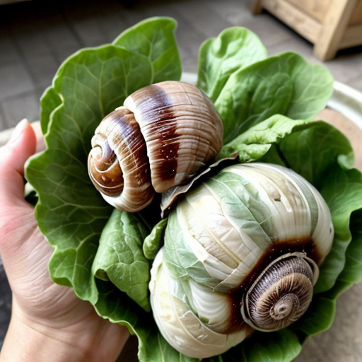 Wow! the snails really like eating cabbages.