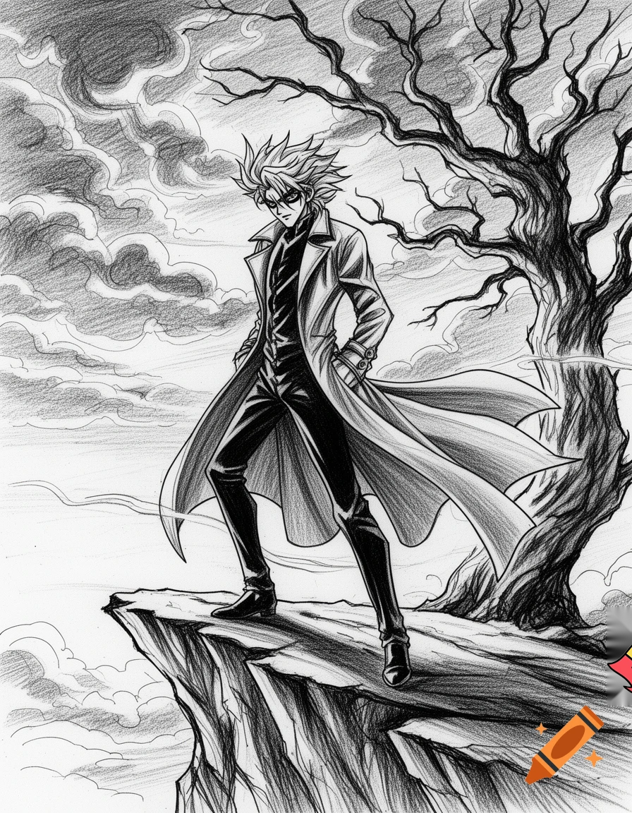 I want to create a story like manga with black and white pencil drawing 