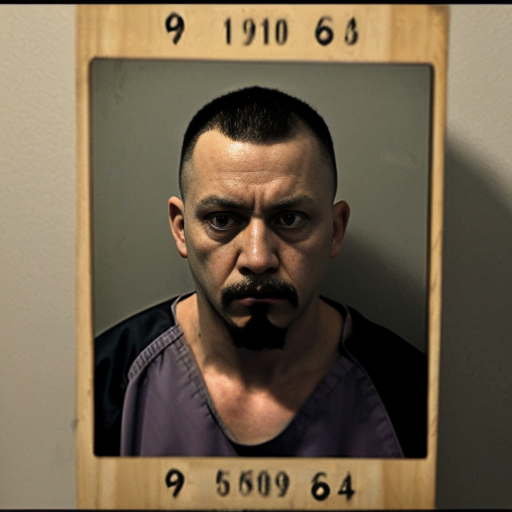 strong rat, evil, sinister, wearing prison outfit, mugshot style, no human