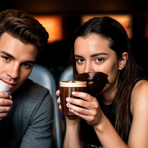 Goretzka drink coffee and Vanessa drink coffee at the movie