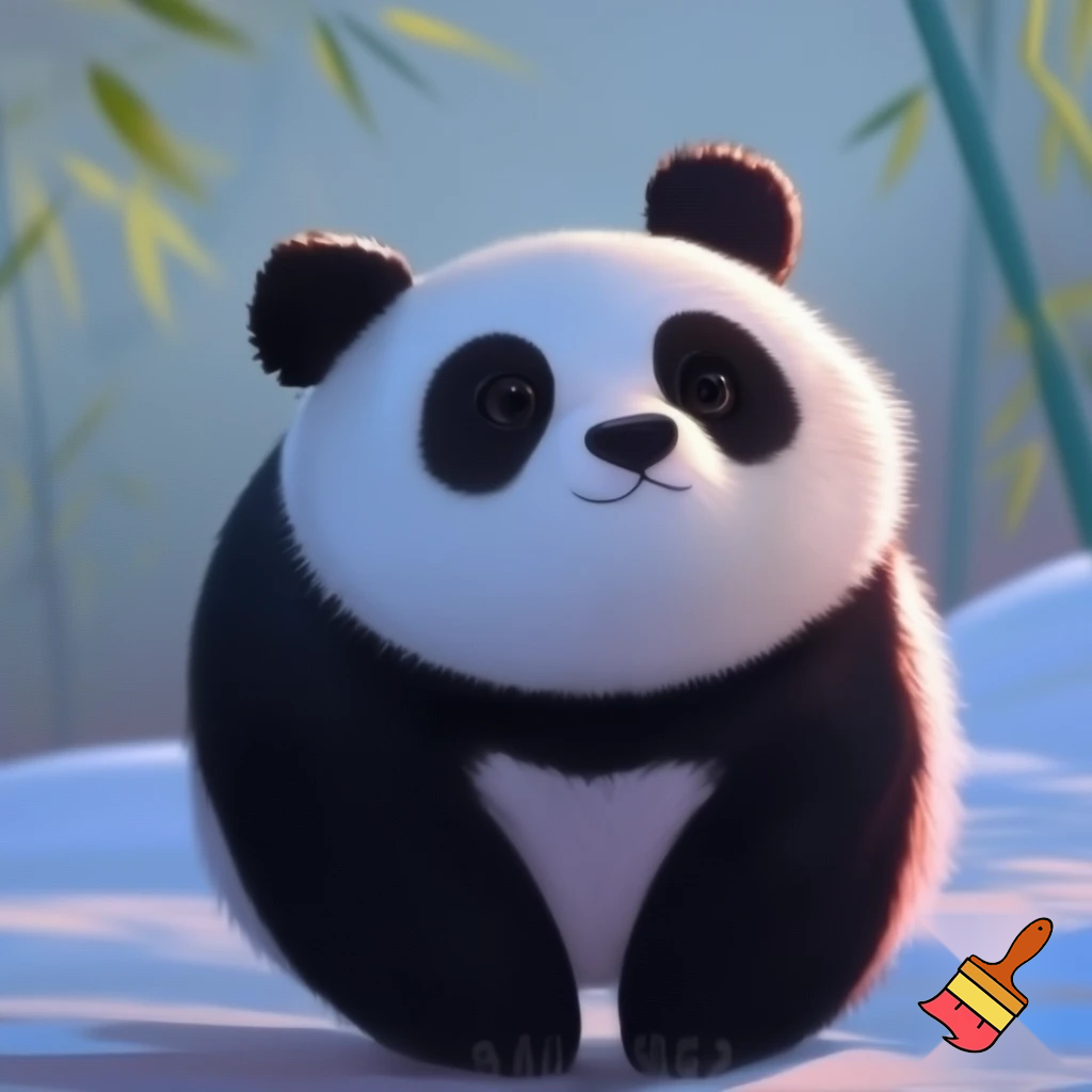 penguin with a panda head