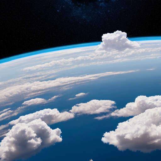 Clear summer sky with fluffy clouds floating in a deep blue atmosphere.  4096  x 4096 img create now 
