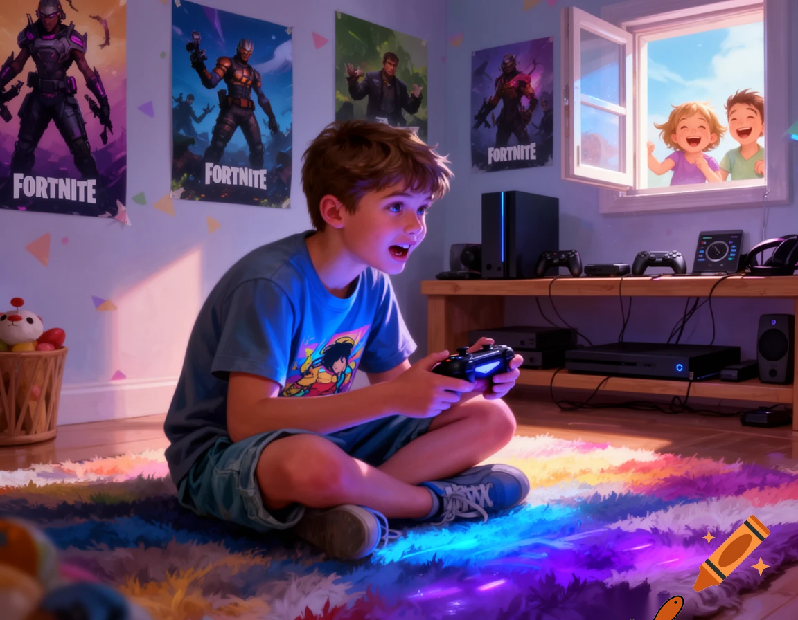 make a kid playing fortnite