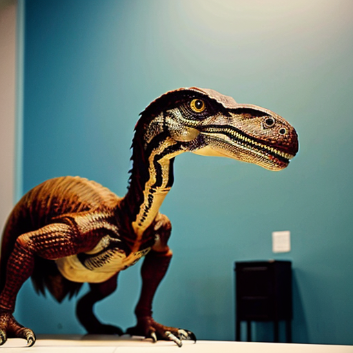 A female velociraptor with big butt cheeks. There are several tranquilizer darts in each butt cheek