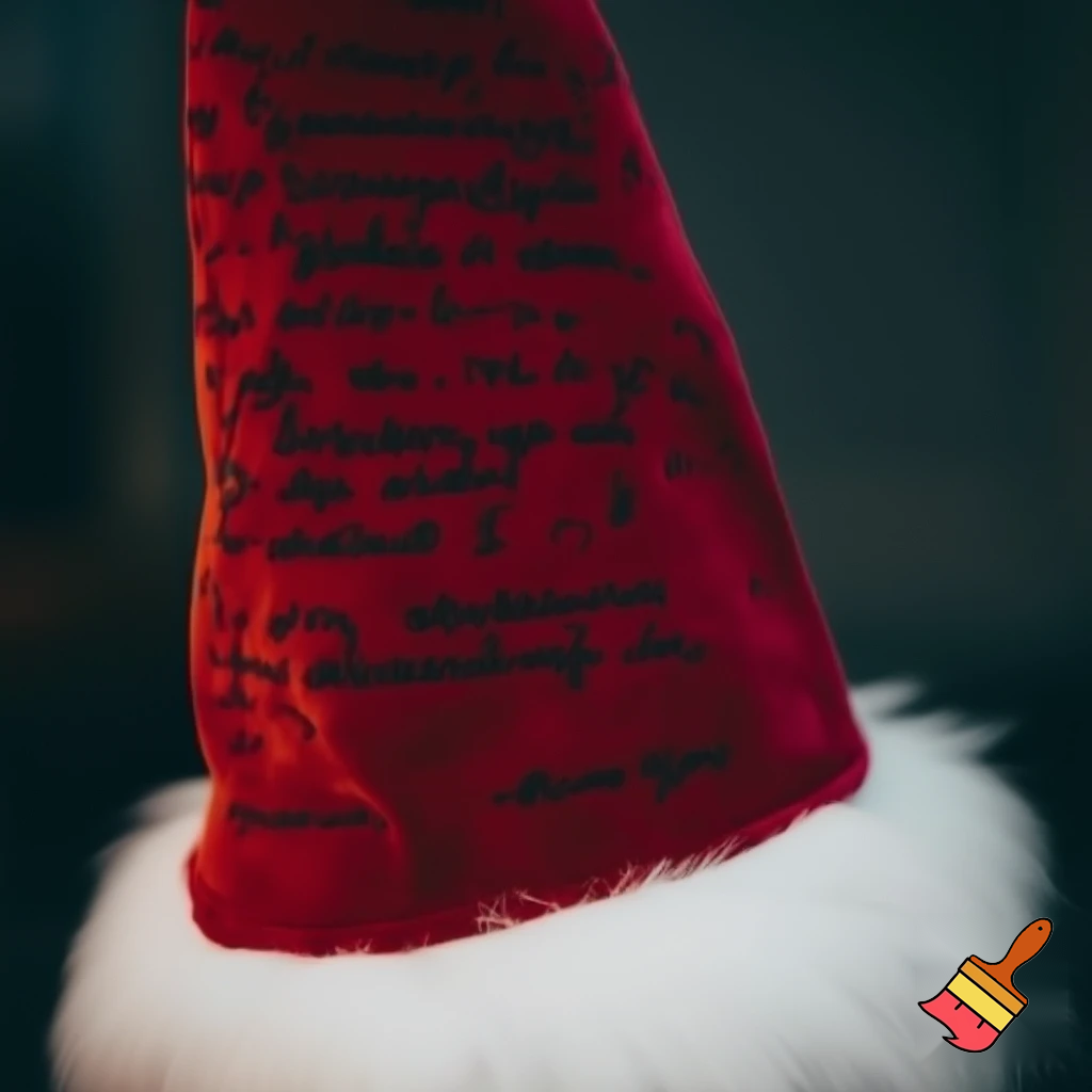 Christmas wizard hat written and velvet Santa Claus hat