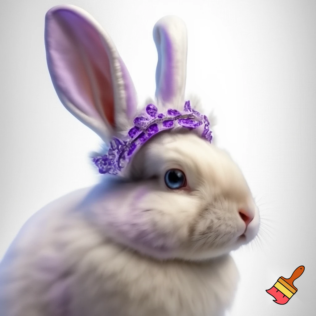 Easter bunny top her hat headband, purple and white Easter bunny ears