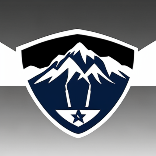 make a logo nfl style with mountains, alaska stars, and a dark blue skies