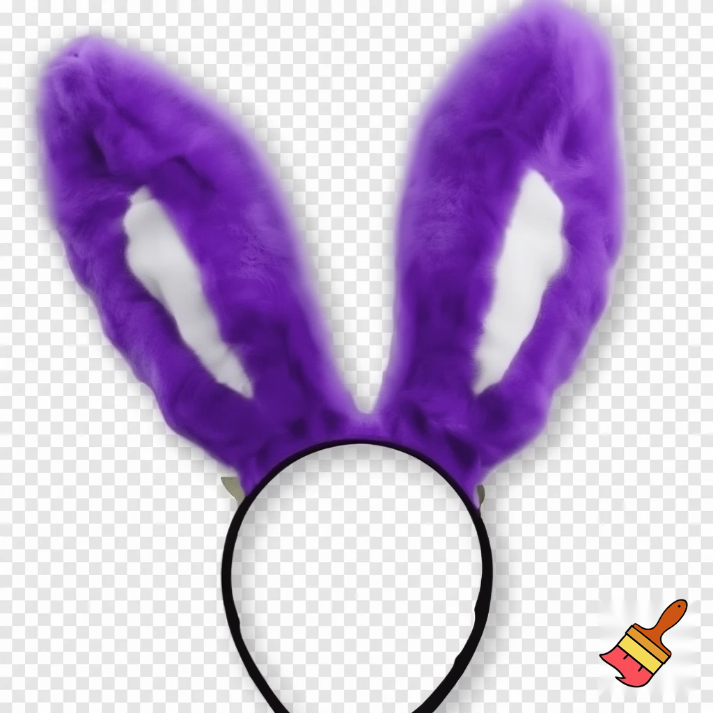 Easter top head headband, purple and white bunny ears top hat