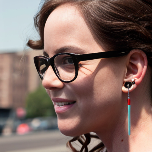 Cute adorable niña Chilindrina y con Elizabeth Perkins glasses con hair lazo curly con verano casual formal elegante sensual sexy con aparatos auditivos audífonos sordera con close up whispering touching ear each other secrets con paséo con ciudad 13