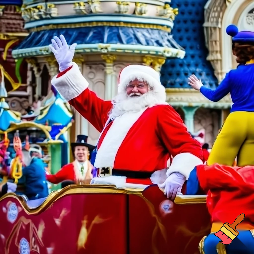 Santa Claus Paris in Disneyland parade real people