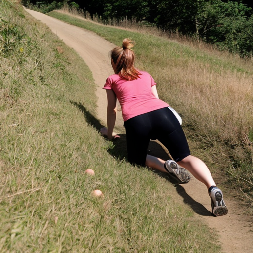 Peach rolling down a    Hill