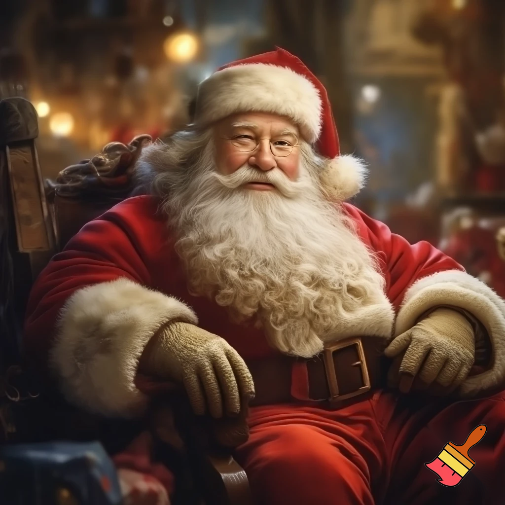 Santa Claus, a chair