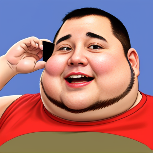 fat america guy giant chin wobbling 