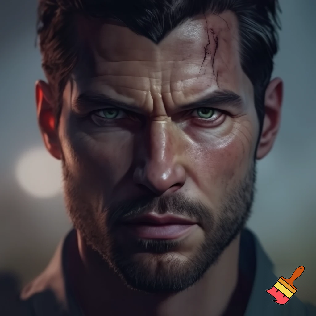 A portrait of a heroic person, hyper realistic, nice lighting