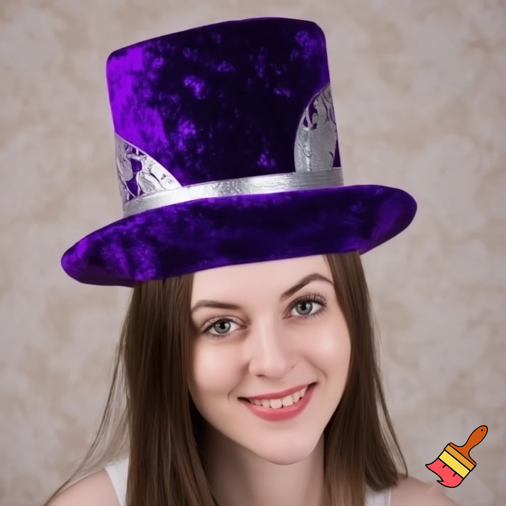 Easter bunny top hat headband, purple and white gold and silver top hat black purple dark purple special hat in delicate purple white, purple and white gold golden silver patterns Easter top hat