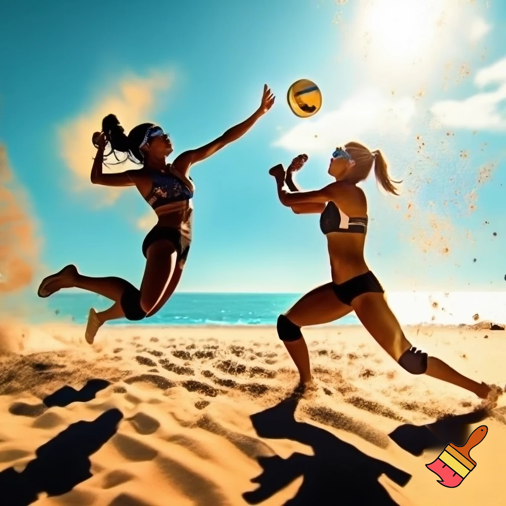 female beach volleyball players