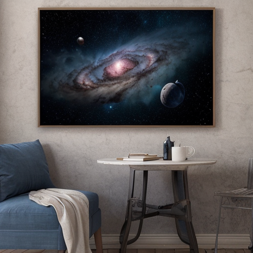 realistic space with stars and nebula 