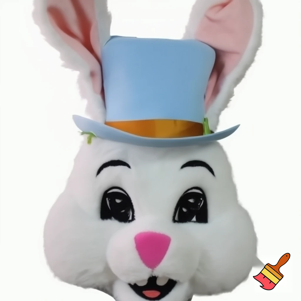 Easter bunny mascot top hat costume