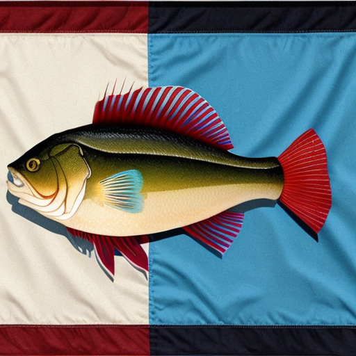 Make me a cool flag with a bass fish 
on it
