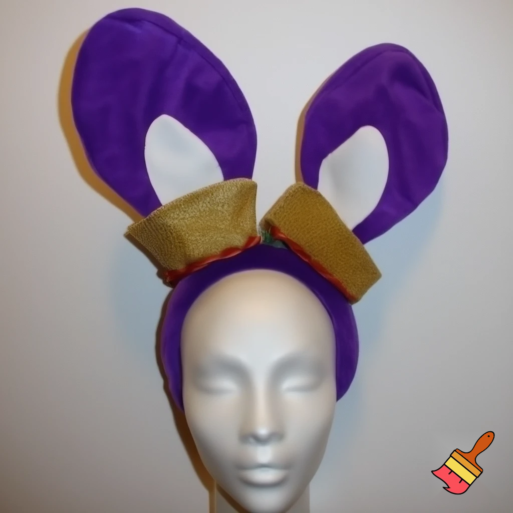 Easter top hat headband Easter bunny headband, purple and white with gold Easter top hat headband and fabric velvet and fabric velvet top head headband top hat headband