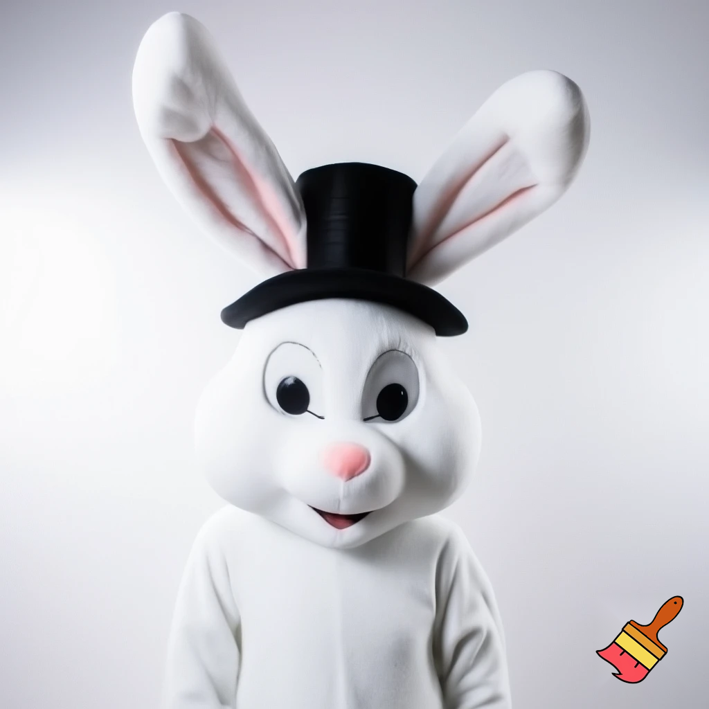 Easter bunny mascot costume top hat