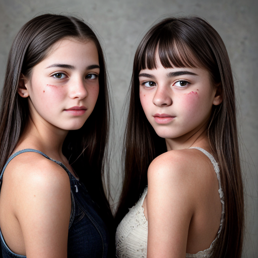 Generate a family photo of 16 year old year old triplet girls with black hair make sure they have black hair mexican
