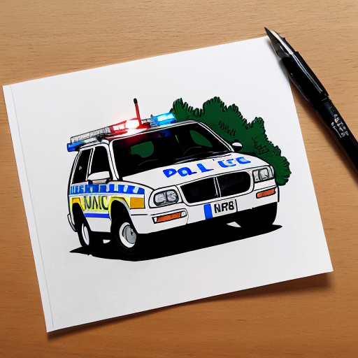 Make a image of a police car in greg heffly style
