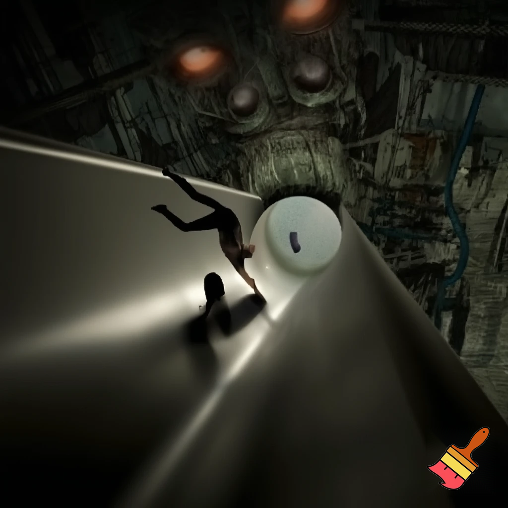 During my walk home one afternoon, I took a different route and found my self in a quiet, unfamiliar part of town. Between two tall buildings, I noticed a high brick wall covered in ivy. As I walked closer, I saw something strange — a small wooden door half-hidden behind the vines.

I looked around. No one else seems to notice it. I reached out to touch the handle... and suddenly, I fell through a trap door went down a huge slide, the slide was as fast as a roller coaster and then bumped my back at the end of the slide then I got up.

Then cleaned my self and looked around me I was trying to figure out where in the world was I, I think I was in a secret underground layer or a scientist lab or in a psychopaths lab well where ever I was I had to leave as soon as a pigeon flying away when you come close to it.

 But suddenly, I knew it there was something vicious,despicable,frightening, behind me it was a, imposter! I meant a ,monster! he started to growl wildly like a baby wanting to buy a new toy,he started to chase me here and there and there and there we where going in circles at this point, then I told him to stop and I ran out of there and never went through that route ever again.