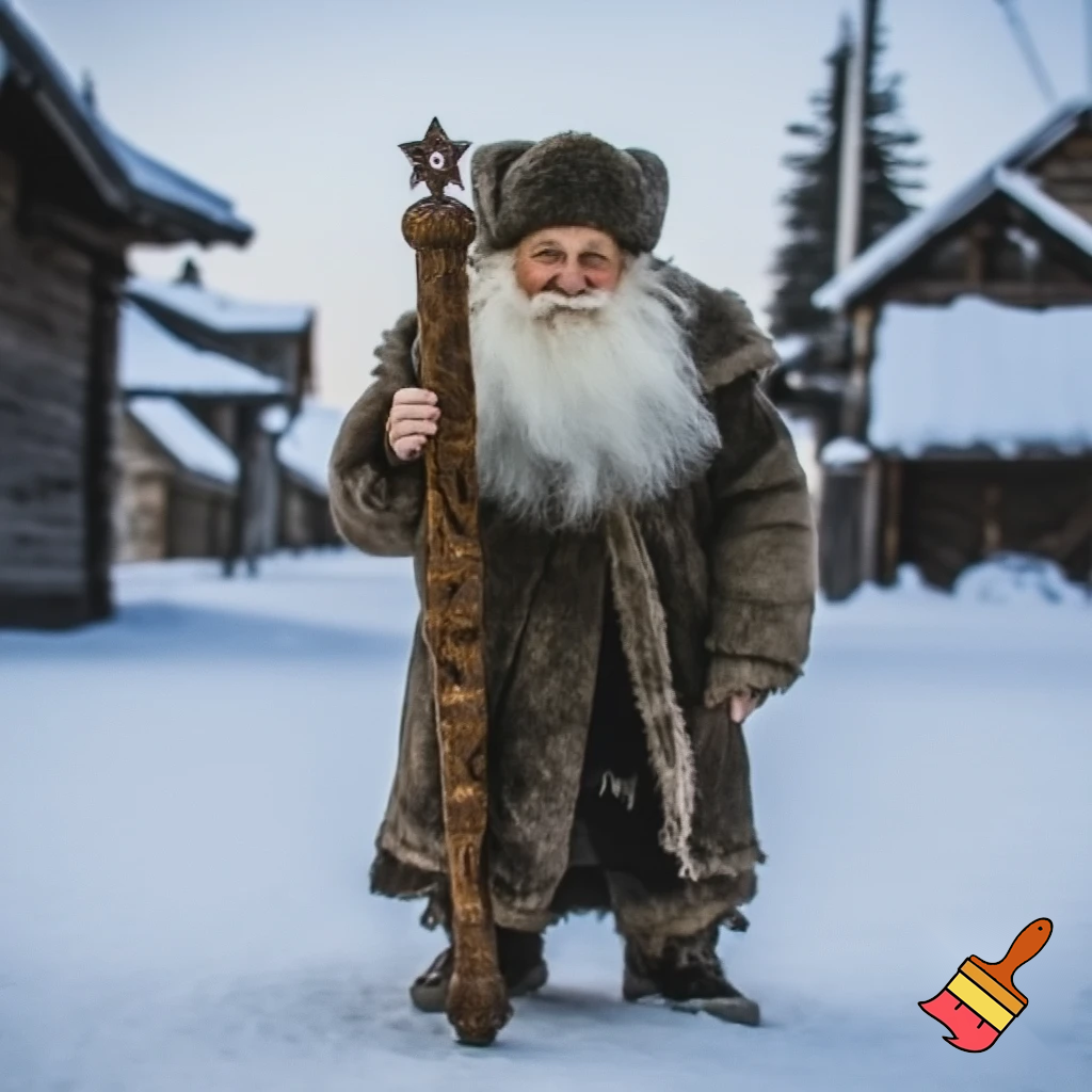 The real Santa Claus Russia walking stick star Santa Claus