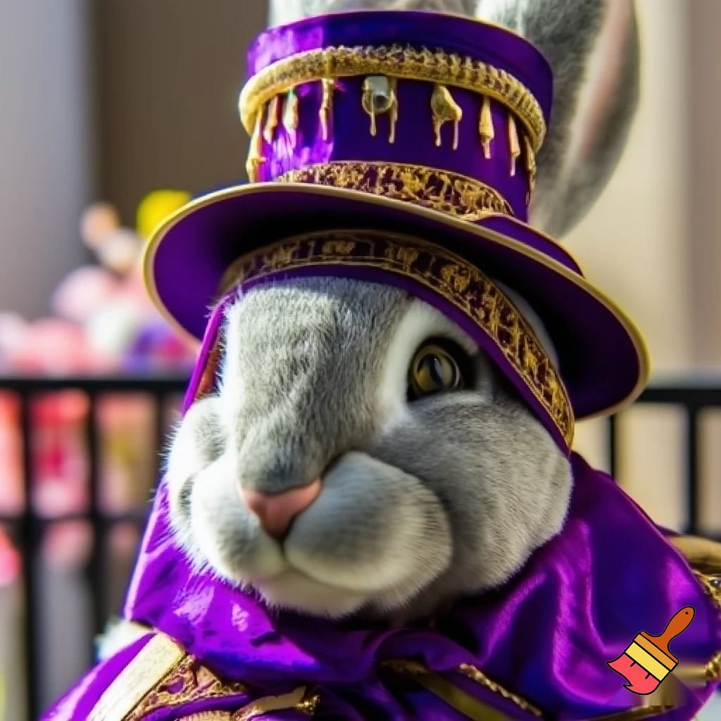 Easter bunny top hat, Easter balcony headband, purple and gold headband top hat