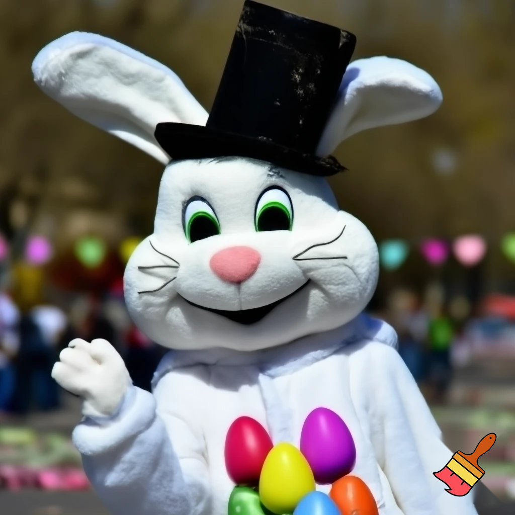 🏰 a chair van chair Easter bunny chair
Easter bunny with a top hat mascot costume