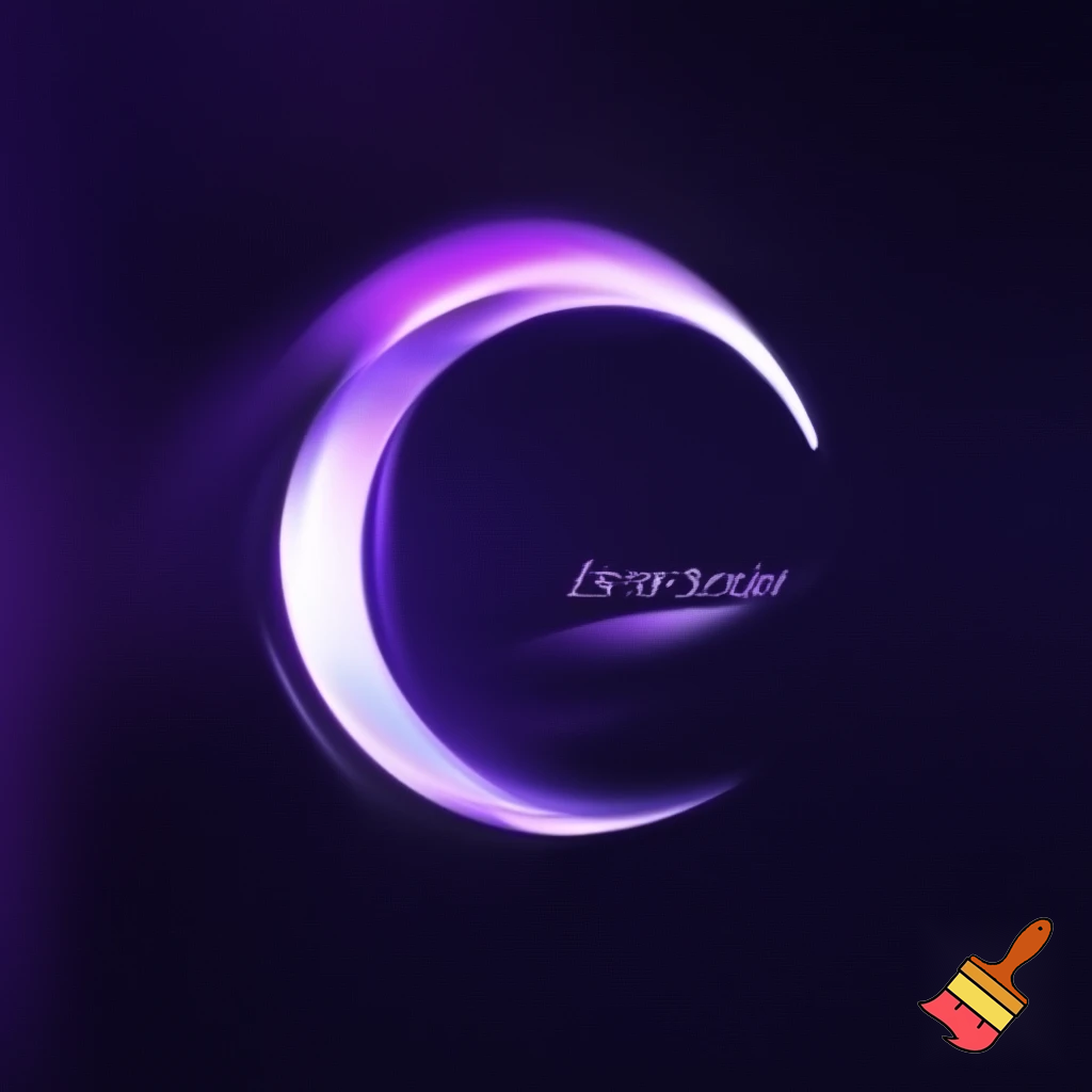 Create a modern, animated-style logo for “Lunaria Studio.” Use a thin crescent moon as the main symbol. Make the moon glow softly with subtle motion-like effects, as if it has gentle movement or flowing energy. Add smooth gradients, light streaks, or soft animated-style lighting. Use dark purple as the background with lilac and neon purple accents. Include the text “Lunaria Studio” in clean modern typography, and make the whole logo feel alive, dreamy, and dynamic, like an animated intro but in a single image.