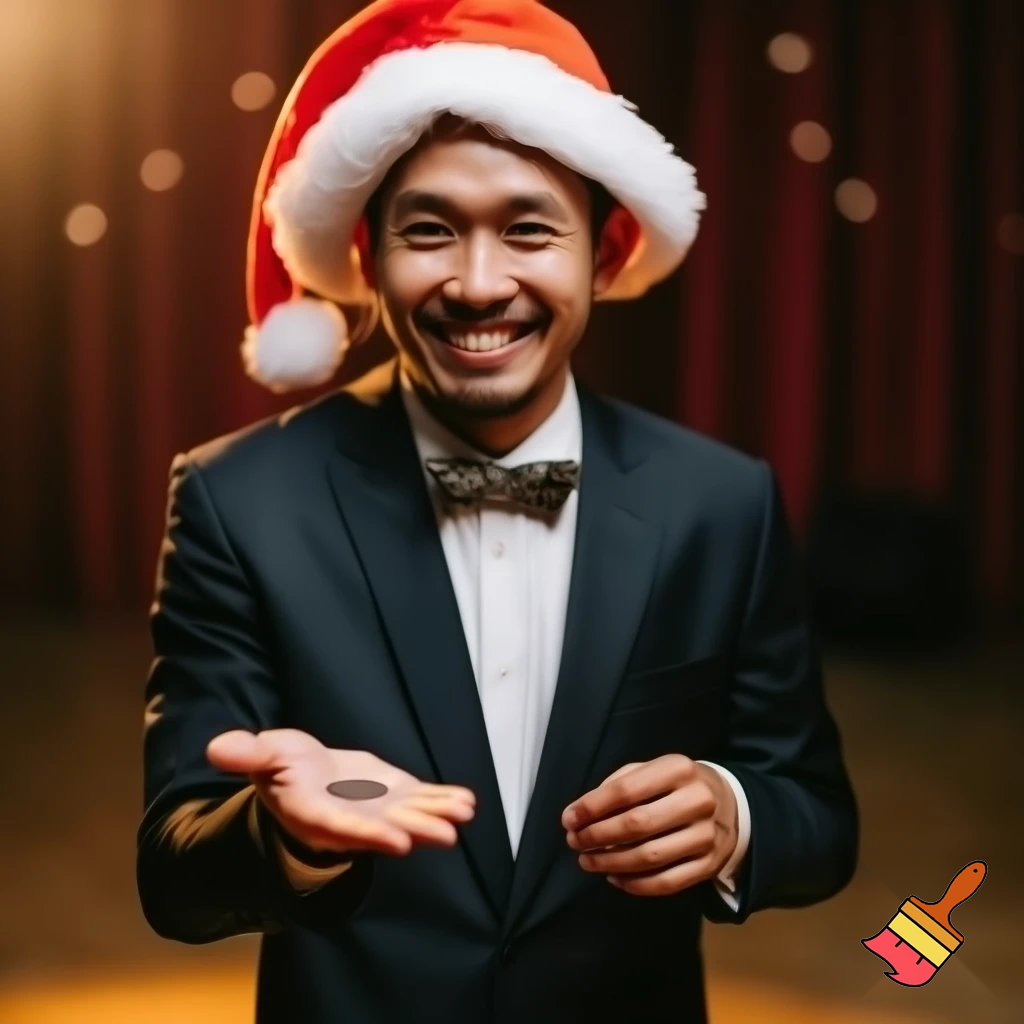 Magicians a real magician Christmas hat a happy one