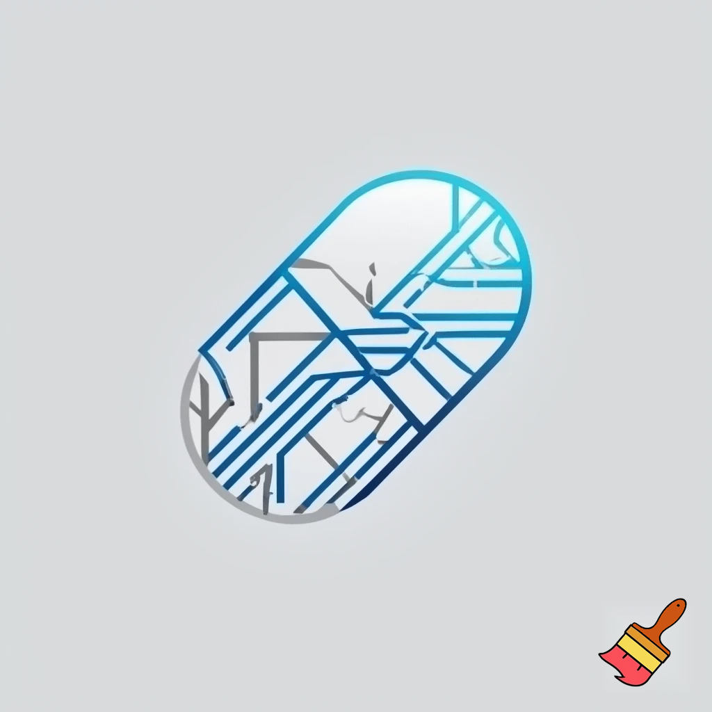 “Modern minimal logo of a pill with AI circuit lines. Clean, professional, medical + tech style.”
