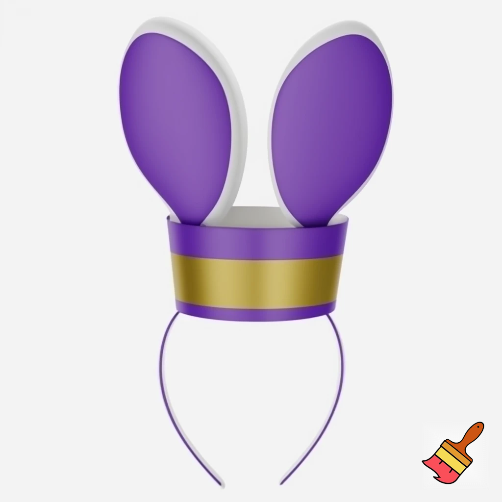 Easter top hat headband Easter bunny headband, purple and white with gold