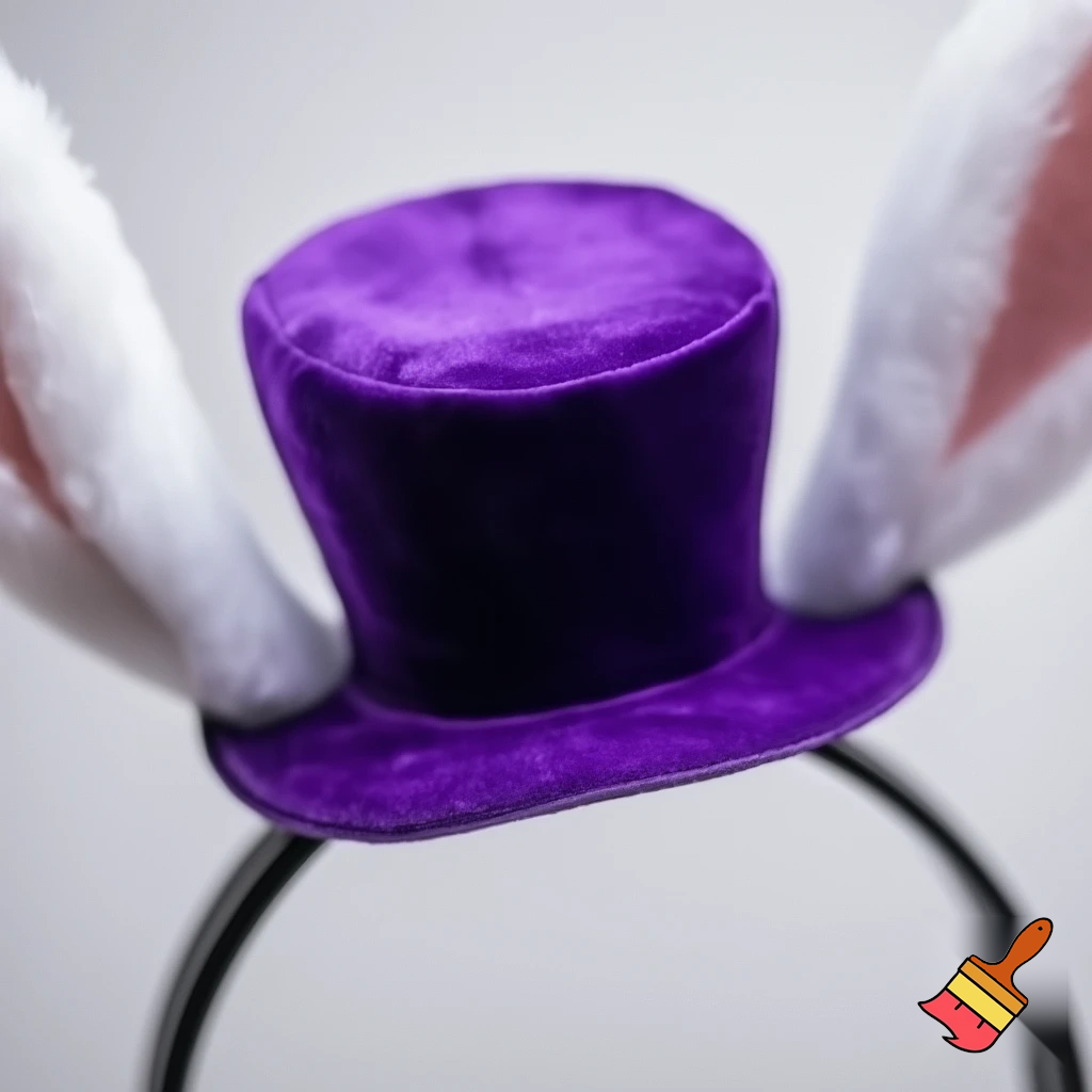 Easter bunny headband, top hat, Easter hat headband, top hat, purple and white, purple and white velvet top hat