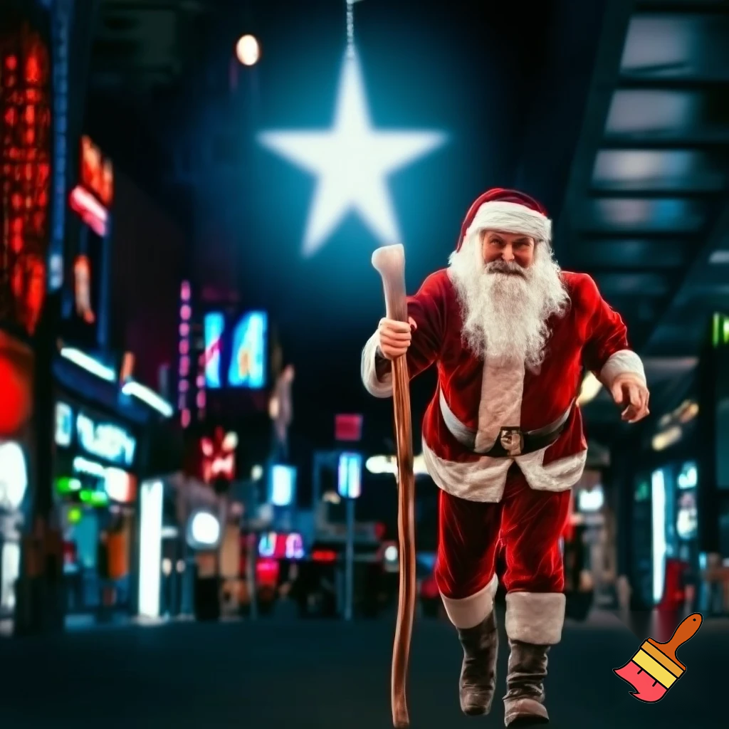 Ratha Santa Claus with the walking stick a star shopping 